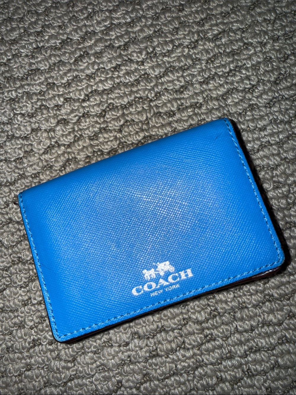 Coach Bright Cerulean Blue Leather Card Wallet